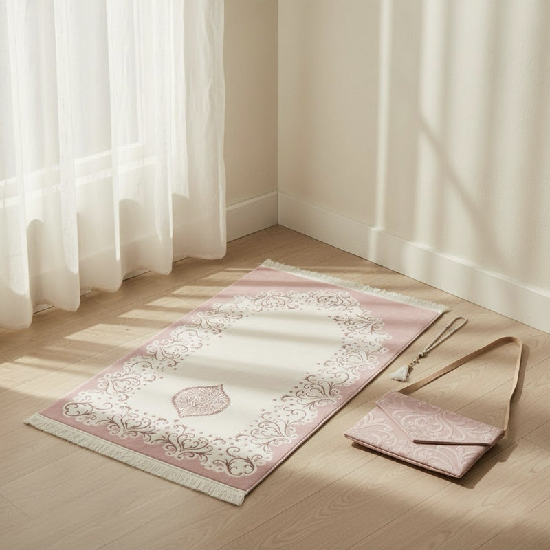 Small Portable Compact 3-Piece Prayer Set – Pink – Eidecor