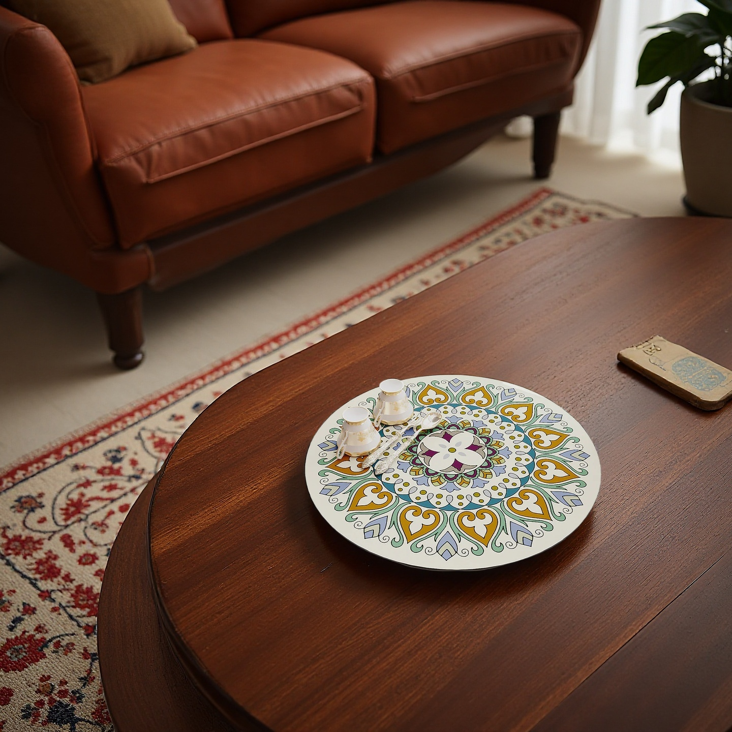 Moroccan Floral Trivet Mat – Yellow & Blue
