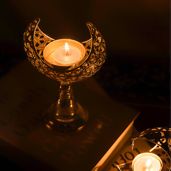 Islamic Moon-Shaped Metal Candle Holder