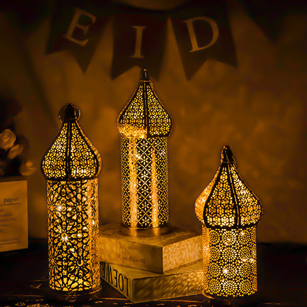 Moroccan Hollow LED Wind Lamp Floor Lantern