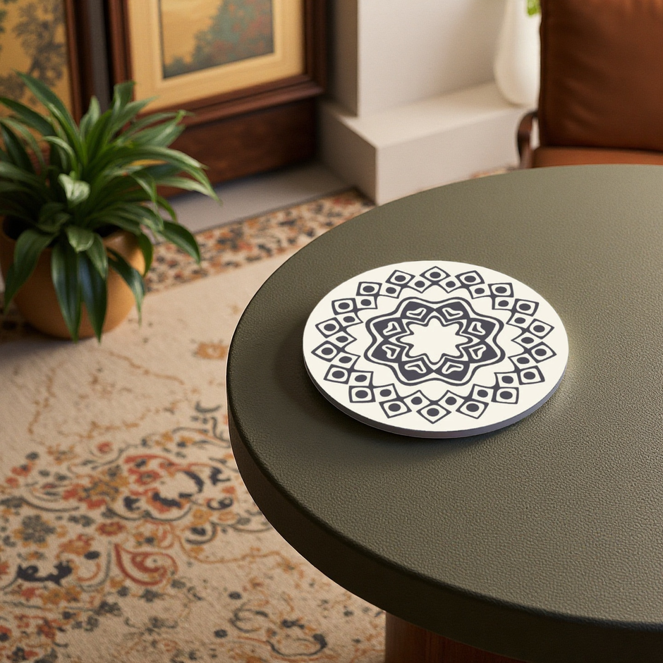 Moroccan Style Trivet Mat – Black Pattern