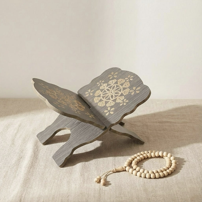 Foldable Islamic Book Stand – Grey