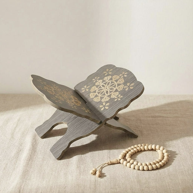 Foldable Islamic Book Stand – Grey