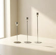 Modern Plated Iron Candle Holder 3-Piece Set – Silver