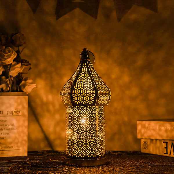 Moroccan Hollow LED Wind Lamp Floor Lantern