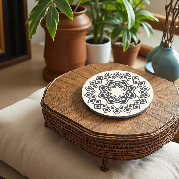 Moroccan Style Trivet Mat – Black Pattern