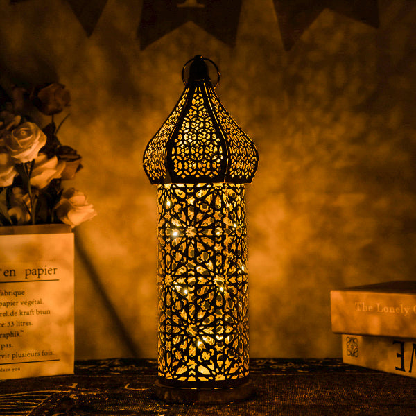 Moroccan Hollow LED Wind Lamp Floor Lantern