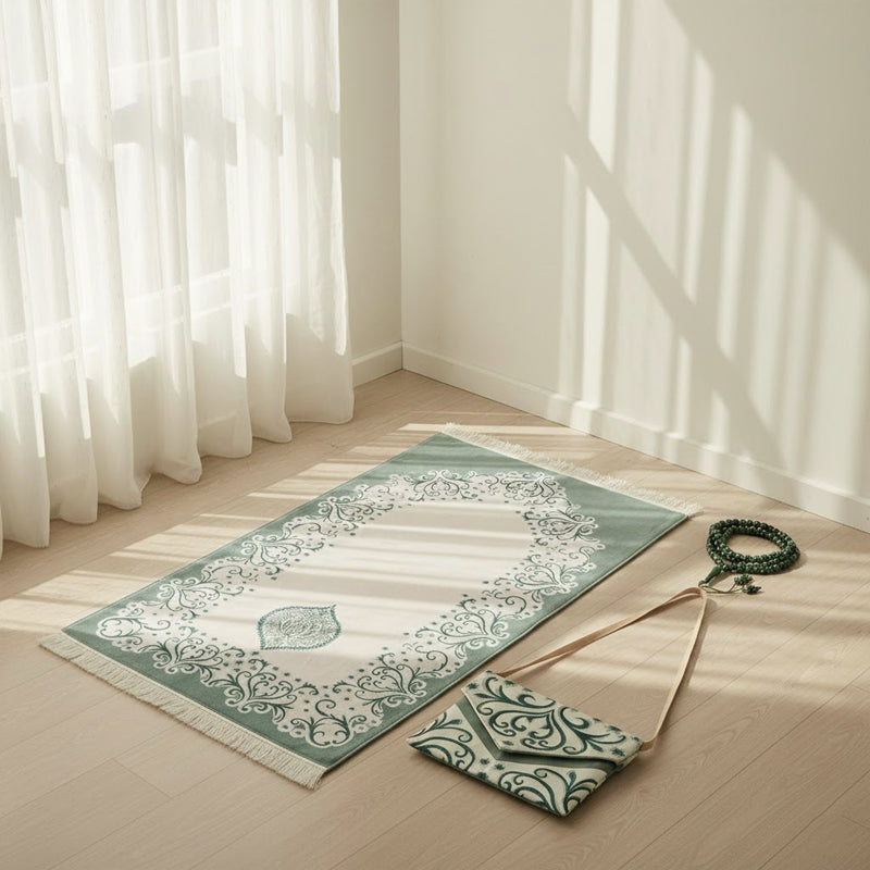 Small Portable Compact 3-Piece Prayer Set – Green