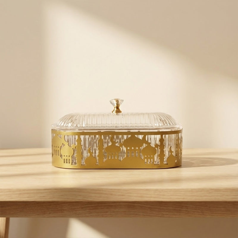 Islamic Mosque Motif Decorative Tray with Lid
