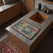 Moroccan Mosaic Dish Drying Mat, Absorbent & Non-Slip