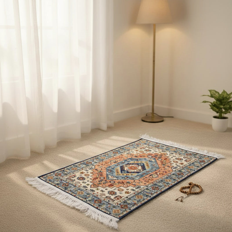 Graceful Soft Prayer Mat– Vintage Tribal Geometry