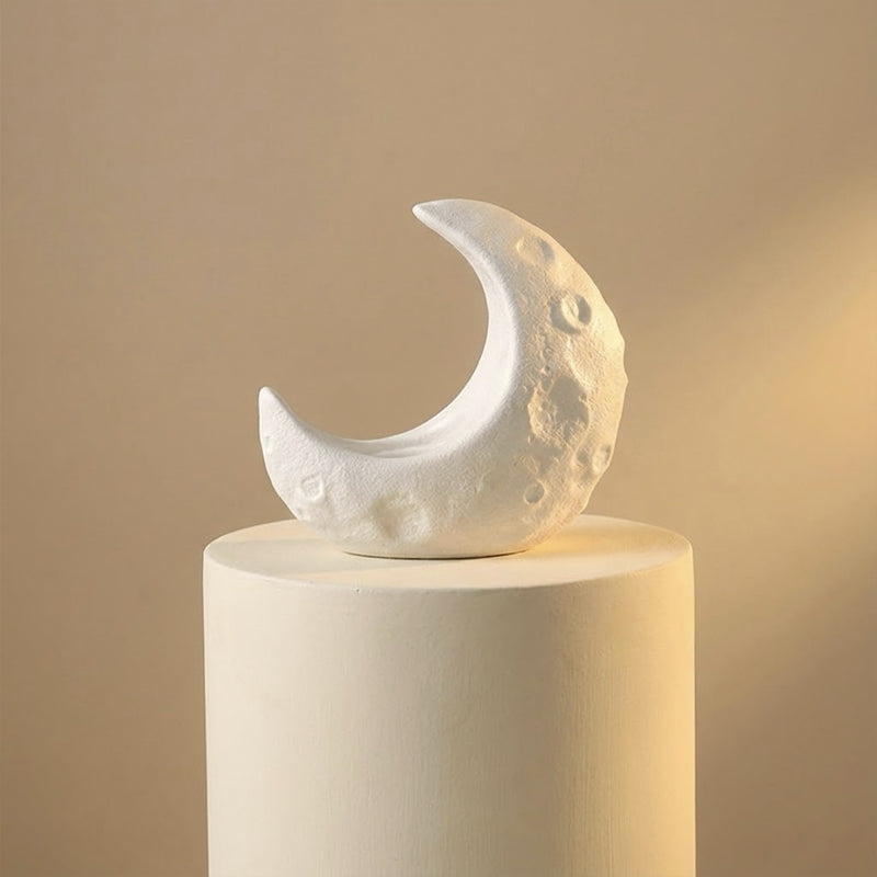 Ceramic Moon Candle Holder – White