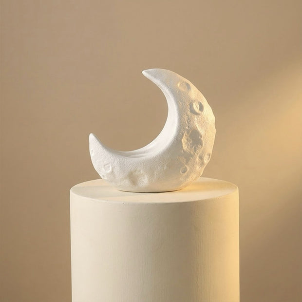 Ceramic Moon Candle Holder – White