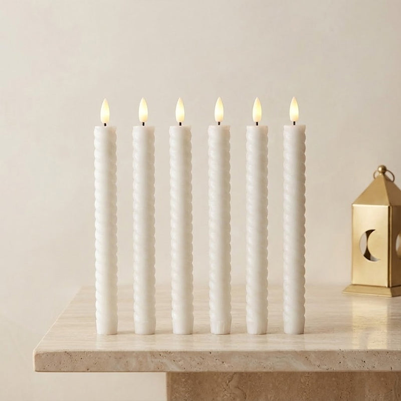 Remote Control LED Spiral Taper Candle – White