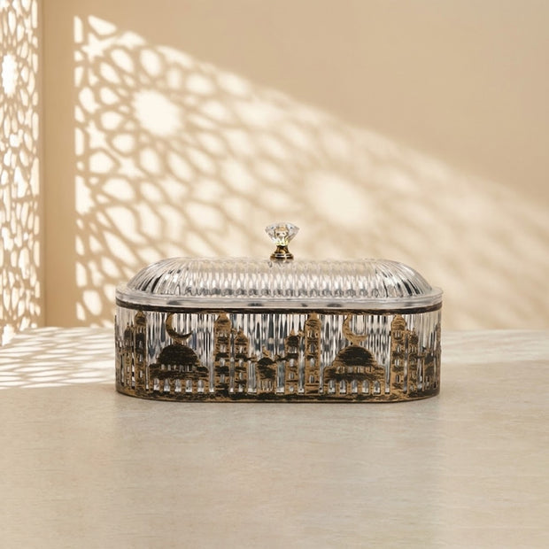 Islamic Mosque Silhouette Decorative Tray with Lid