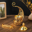Arabic Crescent Metal Incense Burner with Tongs