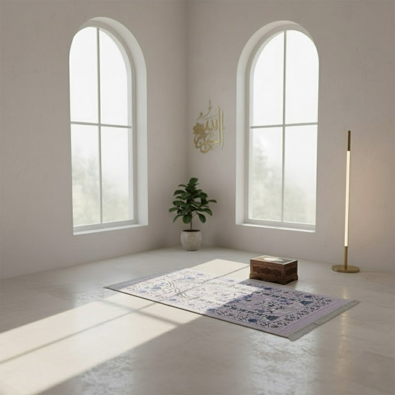 Prayer Mat with Carry Bag – Pink Mihrab Design
