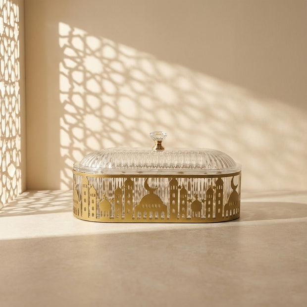 Islamic Mosque Skyline Decorative Tray with Lid