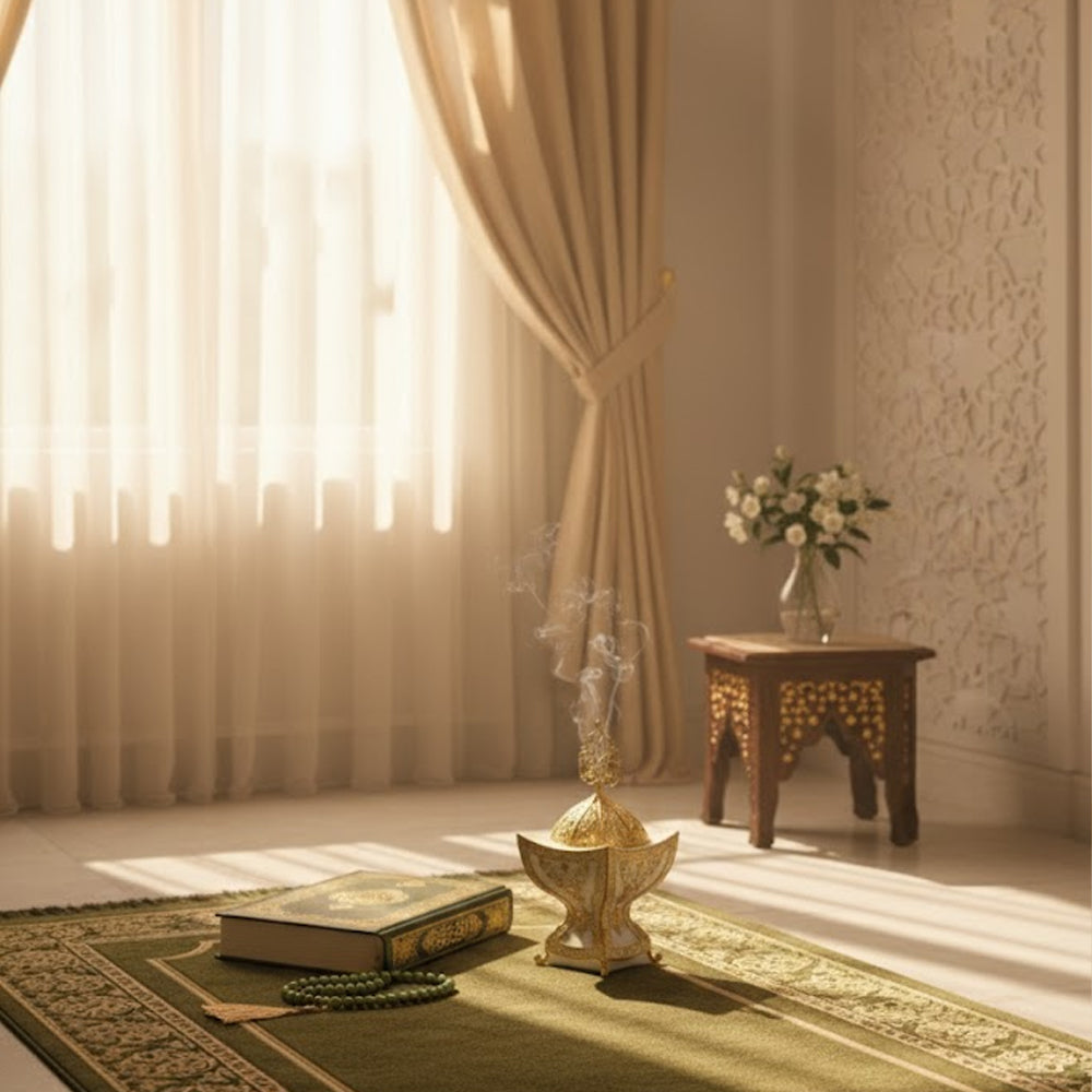 White-Gold Moroccan Incense Burner