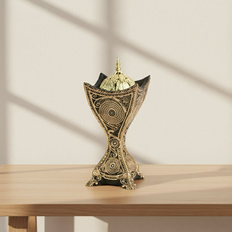 Arabian Black & Gold Resin Incense Burner