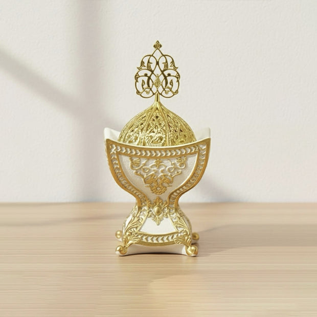 White-Gold Moroccan Incense Burner