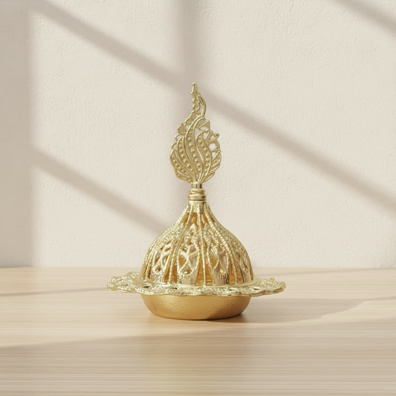 Holy Flame Gold Metal Incense Burner