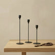 Modern Plated Iron Candle Holder 3-Piece Set – Black