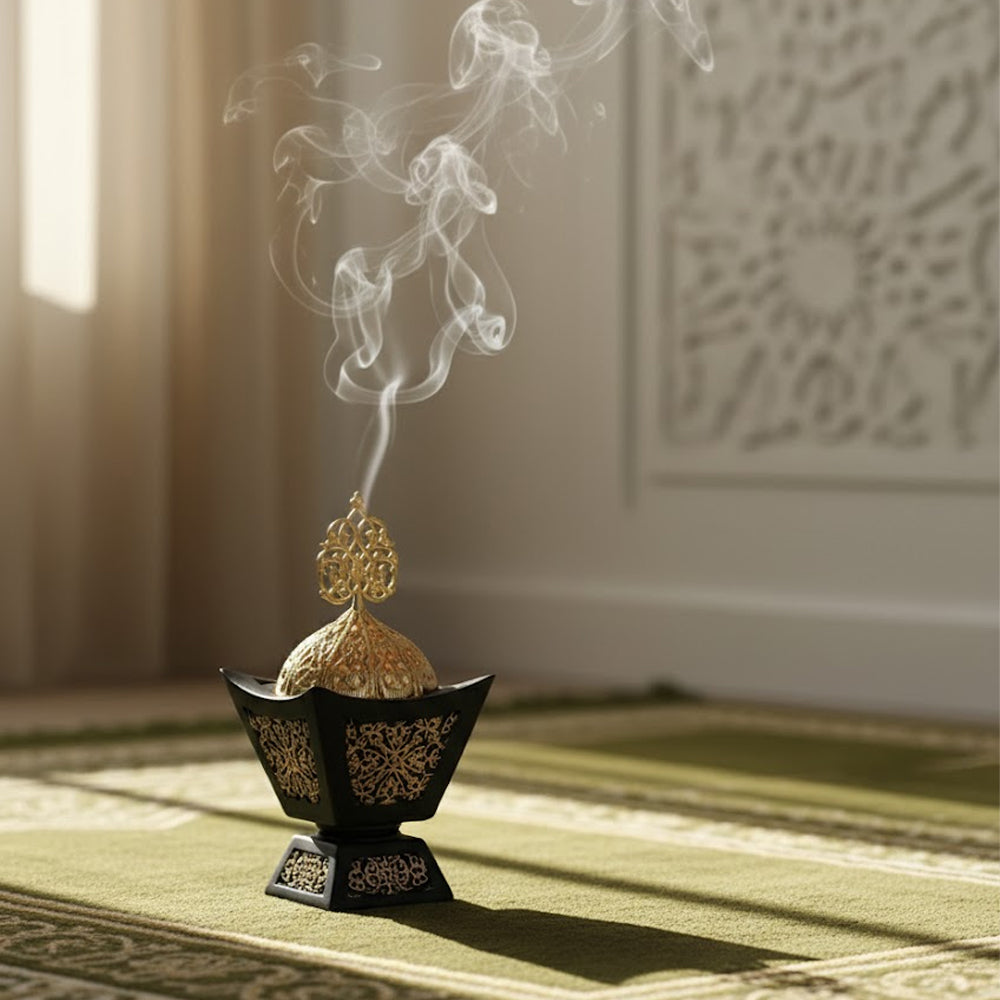 Black-Gold Moroccan Incense Burner