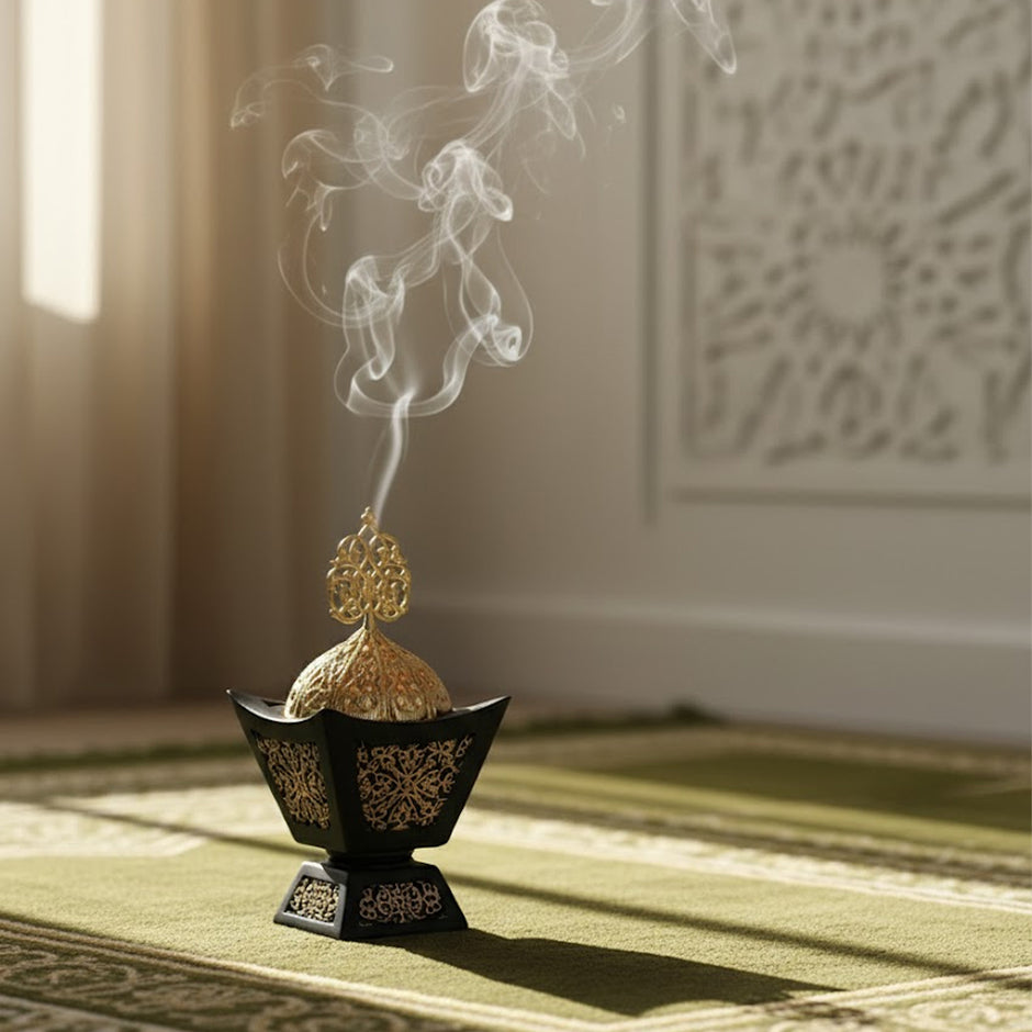 Black-Gold Moroccan Incense Burner