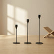Modern Plated Iron Candle Holder 3-Piece Set – Black