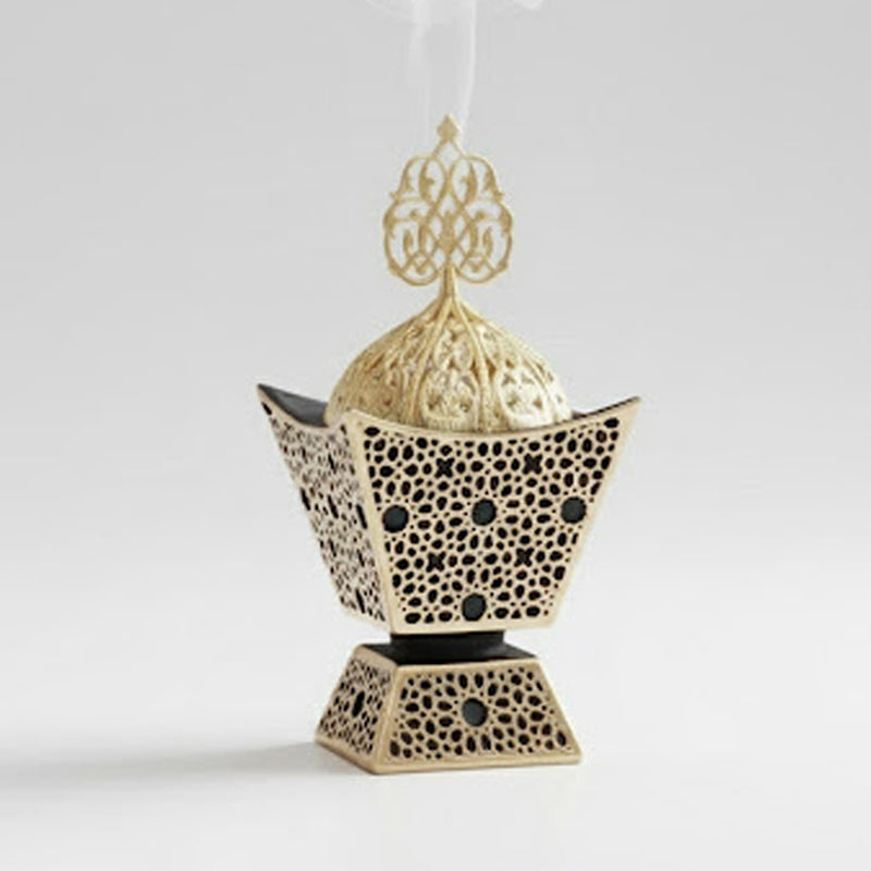 Black-Gold Lattice Moroccan Incense Burner