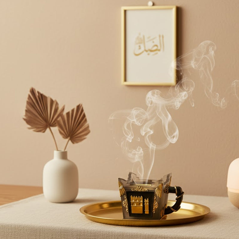 Black-Gold Kaaba-Inspired Incense Burner
