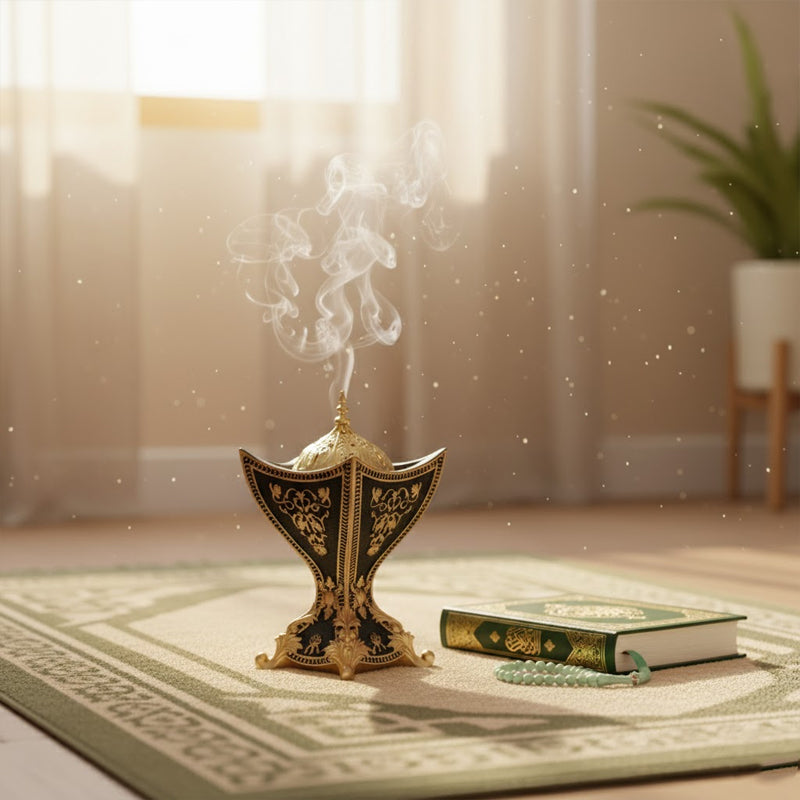 Moroccan-Style Elegant Mini Incense Burner – Black & Gold