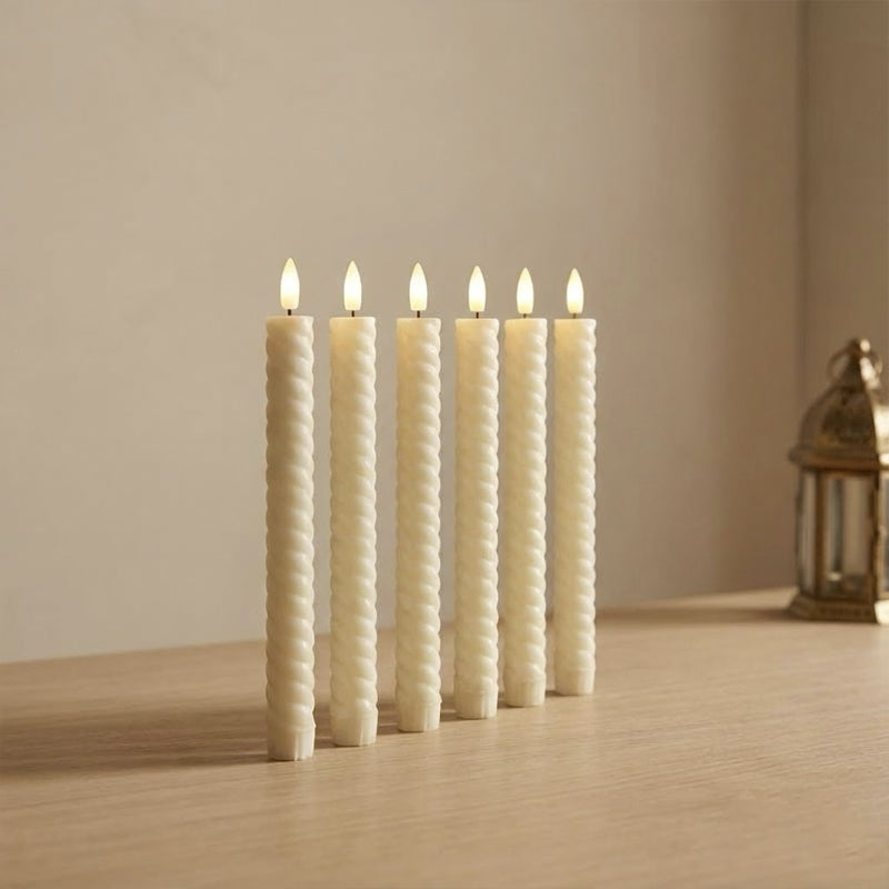 Remote Control LED Spiral Taper Candle – Cream