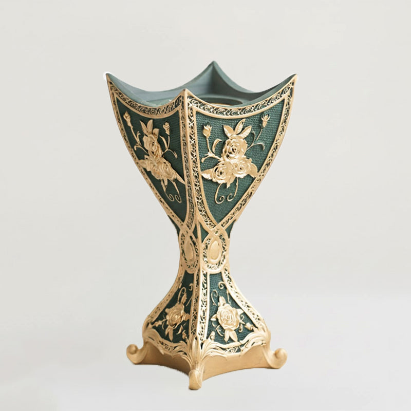 Baroque Rose Resin Incense Burner – Emerald Green & Gold
