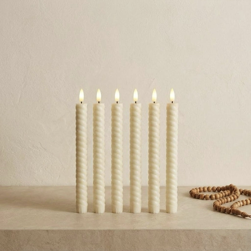 Remote Control LED Spiral Taper Candle – Cream