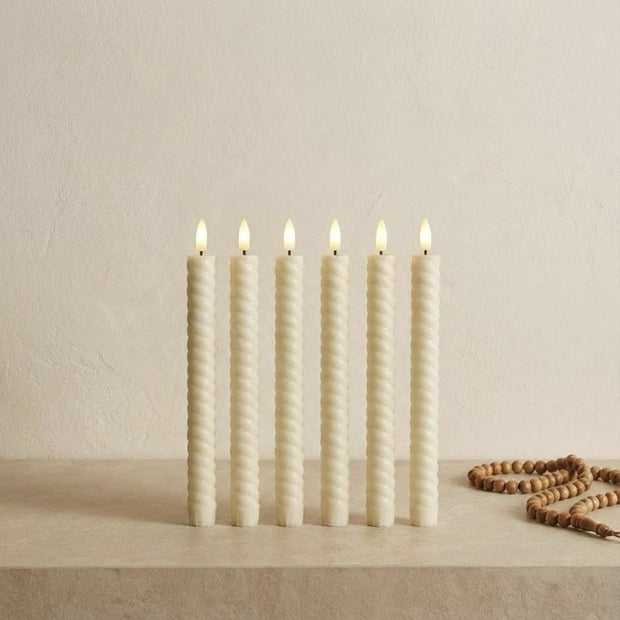Remote Control LED Spiral Taper Candle – Cream