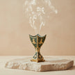 Baroque Rose Resin Incense Burner – Emerald Green & Gold