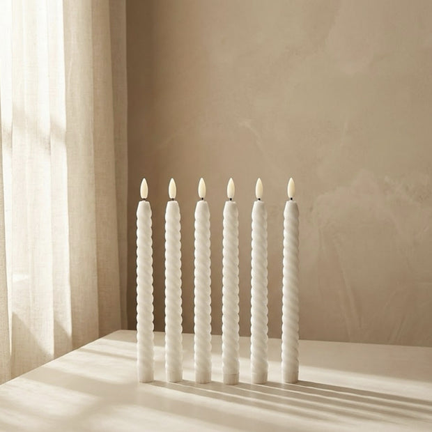 Remote LED Spiral Taper Candle – White