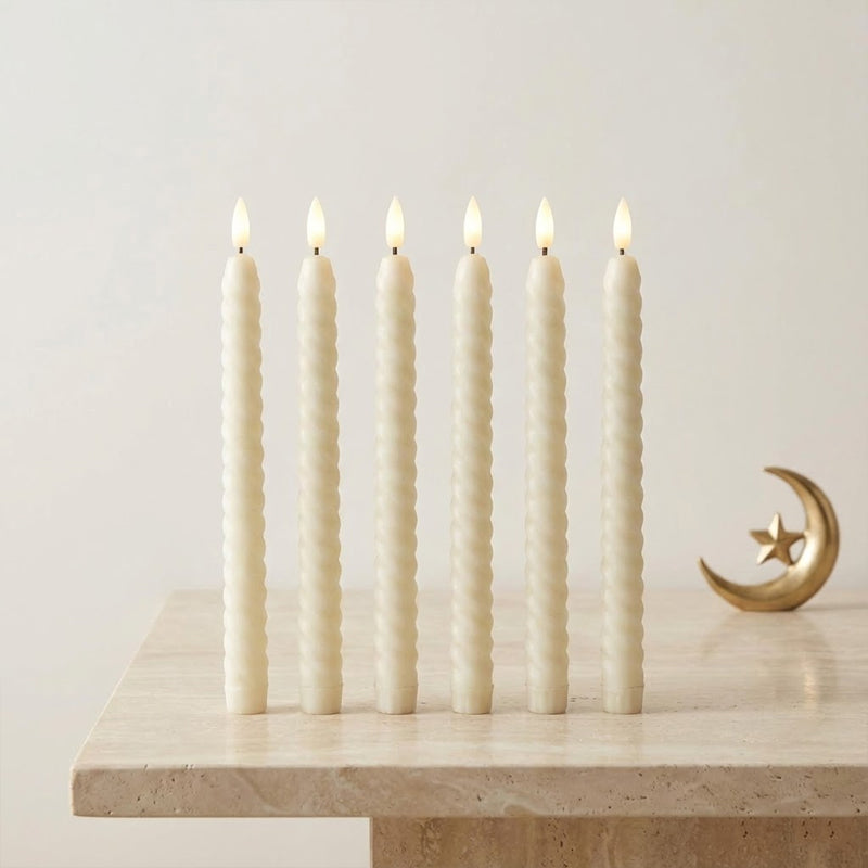 Remote LED Spiral Taper Candle – Cream