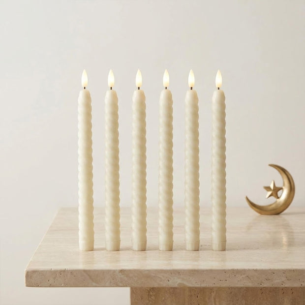 Remote LED Spiral Taper Candle – Cream