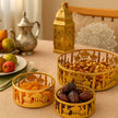 Set of 3 Gold Metal Eid Mubarak Food Tray Storage Containers