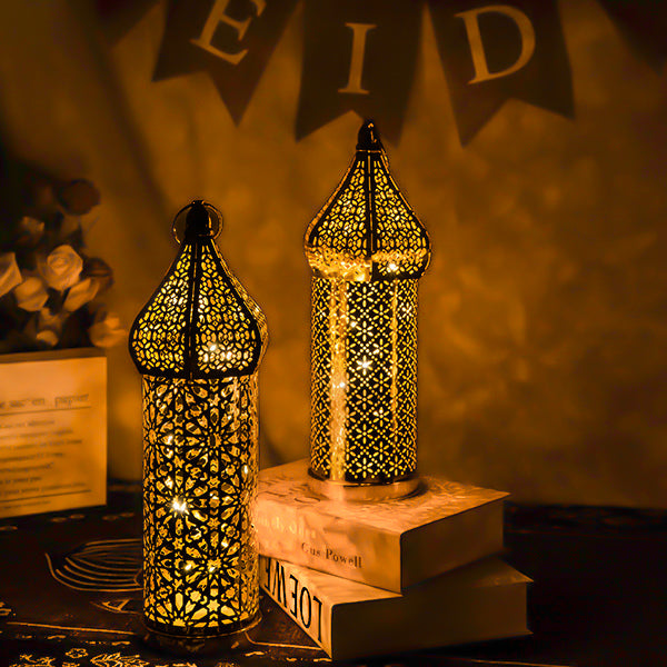 Moroccan Hollow LED Wind Lamp Floor Lantern