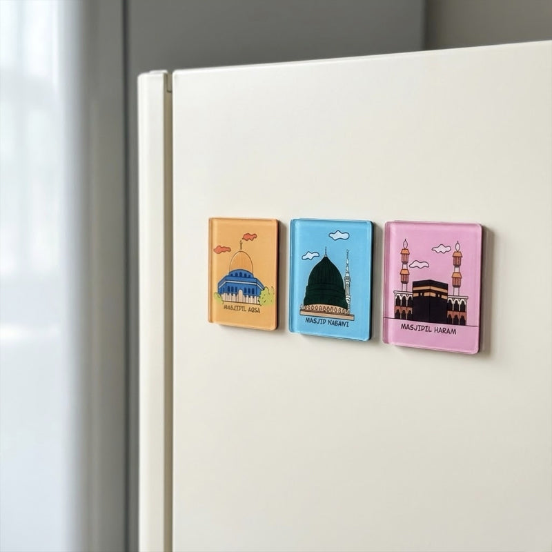 3-Piece Islamic Mosque Fridge Magnet Set