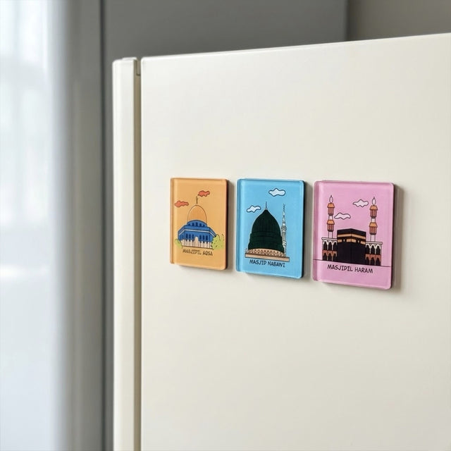 3-Piece Islamic Mosque Fridge Magnet Set