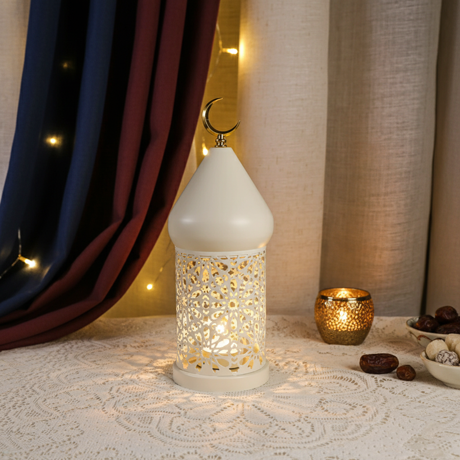 Arabic Geometric LED Ramadan Whit Lantern