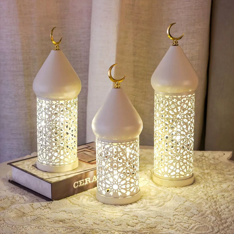 Arabic Geometric LED Ramadan Whit Lantern