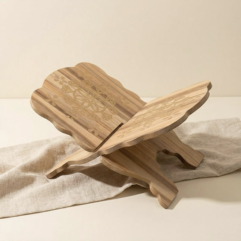 Foldable Islamic Book Stand – Natural Wood