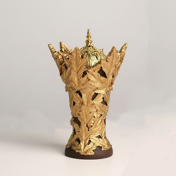Golden Maple Leaf Resin Incense Burner
