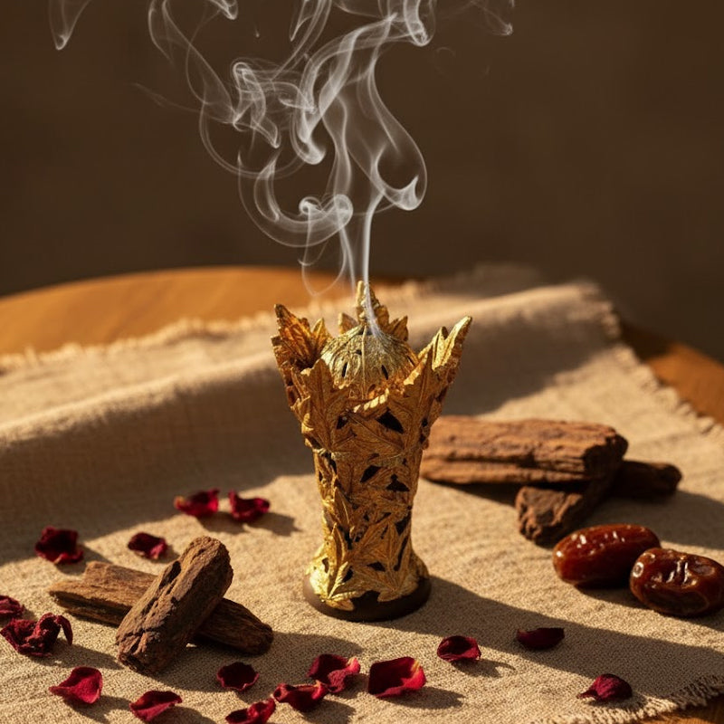Golden Maple Leaf Resin Incense Burner